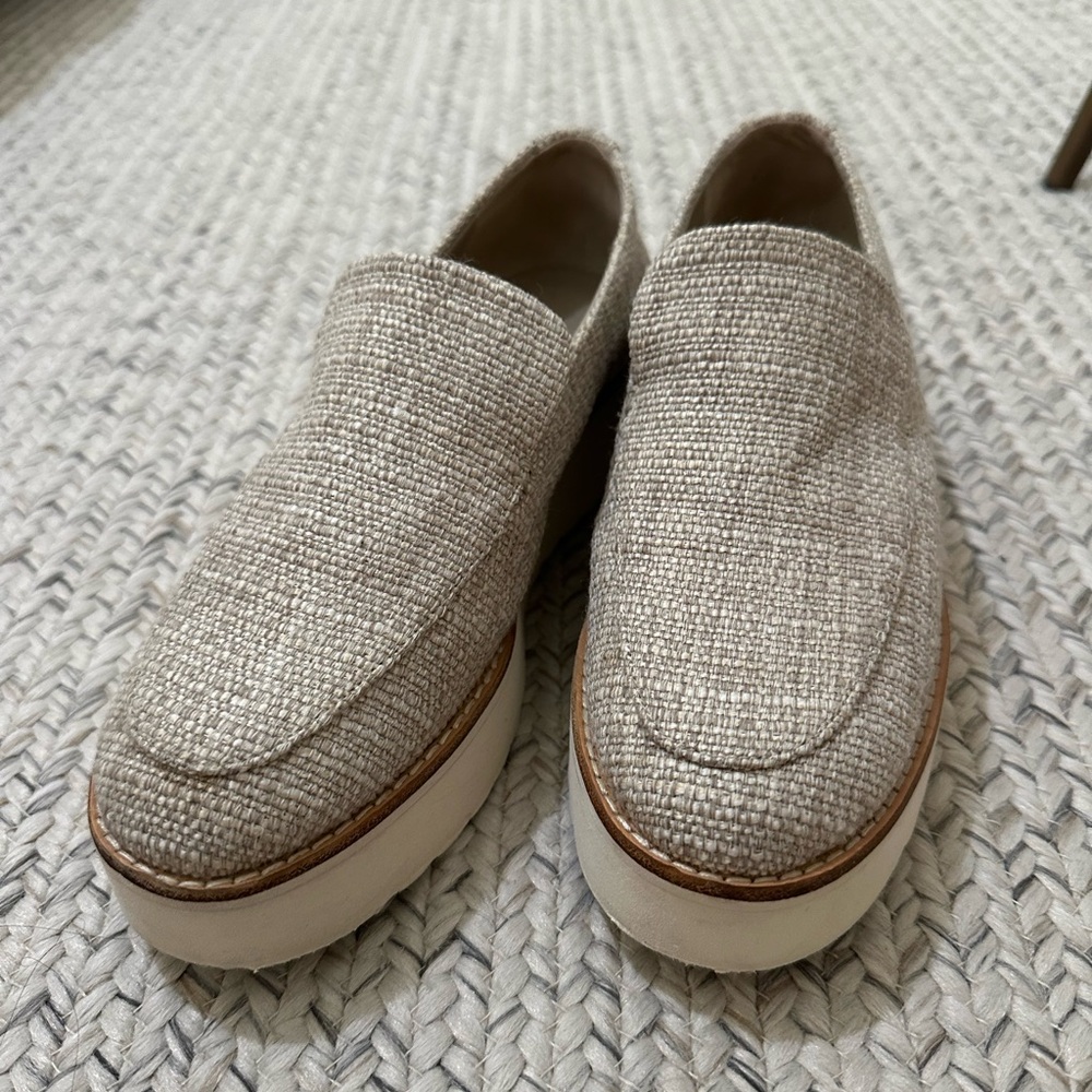 Vince Zeta Raffia Platform Loafers